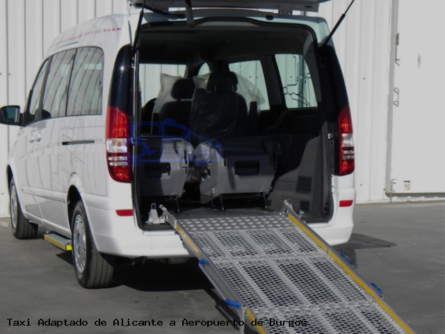 Taxi accesible de Aeropuerto de Burgos a Alicante
